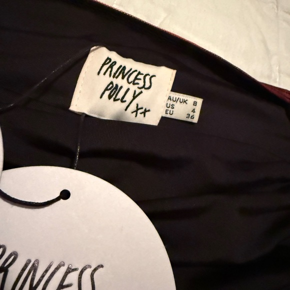 Princess Polly red and black floral mini dress size 4 - Picture 5 of 7